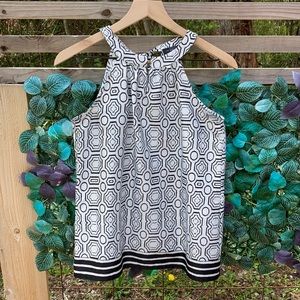 THE LIMITED Black and White Geometric Halter Top Size XS